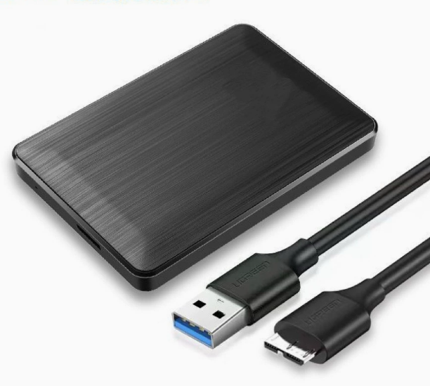 Brushed Black Portable External HDD